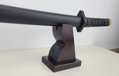 Solid wood katana rest on Sturdy Dope Wood Katana Stand Display For Home Or Office Dope Japanese Samurai Sword Holder