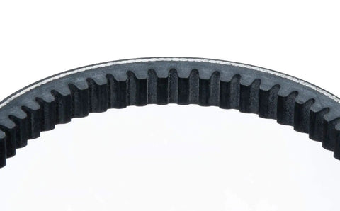 Close-up of Classic Raw Edge Industrial V Belt 39 Inch Outside Circumference for Heavy Machinery with cogged design.
