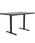 30 By 60 Inch Rectangular Cafe And Break Room Table With Gray Granite Top And Black T Bases Sturdy Steel Columns Nylon Leveling Guides