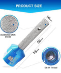 Side view: blue diamond finger milling bit, 5/8-11 thread, diamond grit #50/60 for enlarging porcelain and stone holes.