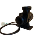 Rugged 1 1 2 Inch Buttress Thread Circulation Spa Pump 230 Volt Black Housing with pipe thread and cord for hot tubs.