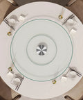 26.7 Inch Tempered Glass Lazy Susan For Tabletop Heavy Duty Rotating Serving Tray Spinning Food Server For Dining Table