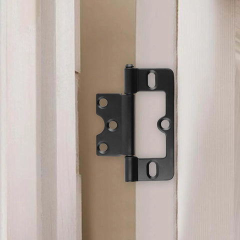 3 Inch Non Mortise Iron Door Hinges Heavy Duty Black Finish installed on door frame