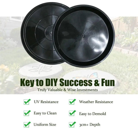 8 Piece Round Stepping Stone Molds For Concrete Easy DIY Paver Molds With 11.8 Inch Diameter And 1.18 Inch Depth Reusable