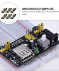 Breadboard Power Supply Module 6.5-12V Input, 3.3V And 5V DC Output, Mb102 Compatible, 6-Pack Portable Design, Ideal For Industry, Lab, School, Makers, And DIY Prototyping on breadboard