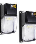 4 Pack 35W Dusk To Dawn LED Wall Pack Lights With Photocell Sensor, IP65 Outdoor Porch Fixtures, front view of two lights