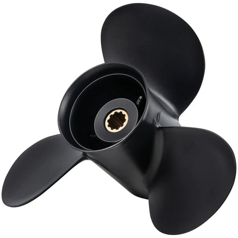 9.9 x 12 Aluminum Outboard Propeller For Tohatsu Mercury 25 30HP, 10 Spline Tooth, Right Hand Rotation, Model 3R0B64525-0 Replacement, Drop In Fit, Lightweight Marine Performance For Smooth Acceleration