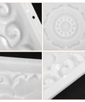 Close-up detail of Heavy Duty Reusable Concrete Molds For Walkways And Patios Large Plastic Square Paver Molds showing ornate patterns.