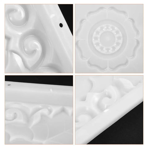 Close-up detail of Heavy Duty Reusable Concrete Molds For Walkways And Patios Large Plastic Square Paver Molds showing ornate patterns.