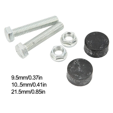 Heavy Duty 2 Piece Hood Bumpers For 64-75 Olds Gs Lark Special Malibu Nova Cutlass Tempest Rubber Aluminum Bonnet Adjuster Stopper Kit, 9.5mm