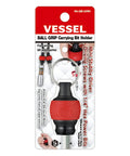 Ball Grip Bit Holder With Keychain For One Quarter Inch Hex Bits Handy Interchangeable Stubby Driver Red Cushioned Grip