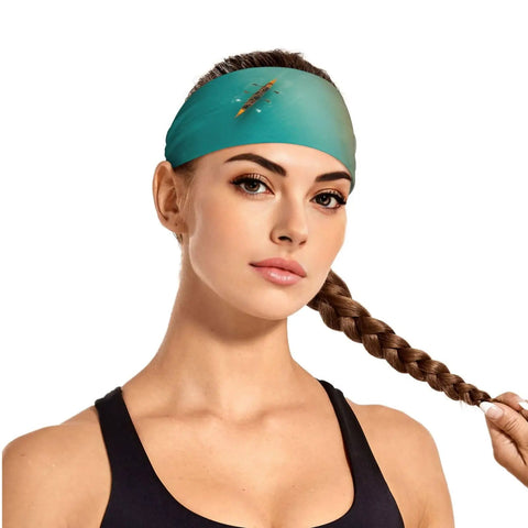 Sweat-Wicking Headband For Sports And Workouts, Ultra Wide 11cm Hairband For Men And Women made of soft cotton-like fabric worn by woman