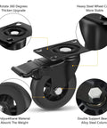 Heavy Duty 4 Inch Locking Swivel Caster Wheels Set Of Four Solid Rubber Furniture Cart Casters Loaded Up Without Breaking A Sweat Roll Like Butter 2200 Lbs Max Payload close-up of wheel and locking mechanism.