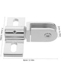 Four Sets Silver Alloy Heavy Duty Shower Door Hinges With Dual Opening For 812mm Frameless Tempered Glass Showers, side view