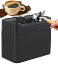 Automatic Electric Portafilter Grinder Cleaner For Espresso Machines With High Speed Rotation and Premium Black Finish in use with portafilter.