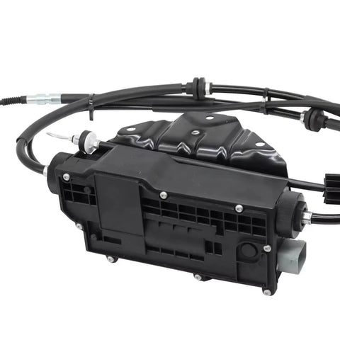 Heavy Duty Parking Brake Actuator Hand Control Switch For Bmw X5 E70 2007 To 2013, black electronic actuator with cables.