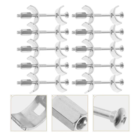 Durable Galvanized Steel Countertop Connectors Set Of 10 Pro Grade with drawbolt clamp design showing details of parts