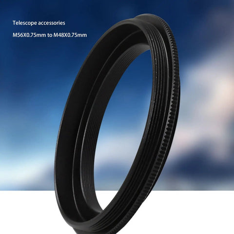 M56X0.75mm to M48X0.75mm Aluminum Adapter Ring against sky background