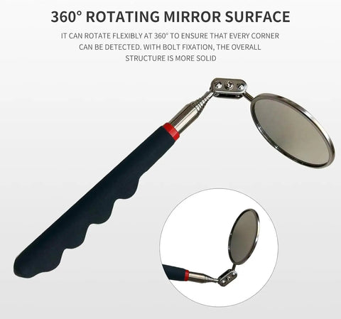 Heavy Duty Four In One Telescoping Magnetic Pickup Tool Set With Flexible Claw Grabber 16 Lb Magnet Stick 2 Lb Pocket Magnet Pen 360 Degree Inspection Mirror For Gearheads And DIYers