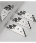 Heavy Duty 1.6mm Thick Stainless Steel Right Angle Bracket 10 Pack for furniture and shelves with beefy corner supports
