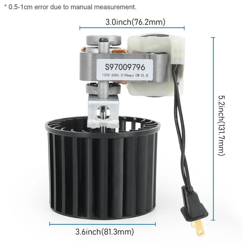 Bathroom Fan Motor Blower Assembly Replacement for 162 E G J K L M and 164 E G J K L M Heaters, 97009796 front view