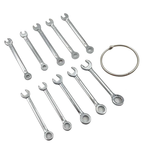 Compact 10 Piece Metric Mini Wrench Set With Open End And Combination Wrenches, Handy, Durable Alloy Steel, Heat Treated For Strength, Perfect For Tight Spaces And DIY Projects, Includes 4mm To 9mm Sizes