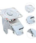 Heavy Duty Swivel Caster Bracket With Parking Brake, Four Inch Steel Rotating Wheel Frame, Heavy Liftin Workhorse, Rust Resistant Mount For Furniture And Bulky Household Moves.