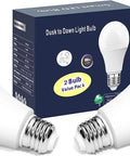 Plug And Play Dusk To Dawn LED Bulbs With Built In Photocell Auto On Off No Fuss Setup 13W 100W Equivalent 1100 LM 6000K 2 Pack