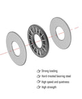Exploded view of Thrust Needle Roller Bearings With Washers Set 10 Pcs AXK0819 2AS 8mm Bore 19mm Outer Diameter 4mm Thick Heavy Duty.