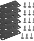 6 Pack Stainless Steel Straight Brackets For Wood Furniture Repair And Reinforcement Heavy Duty Flat Mending Plates with screws