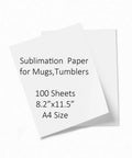 Sublimation Heat Transfer Paper 8.2 By 11.5 Inch A4 Size 100 Sheets Pack For Mugs Tumblers Water Bottles T Shirts And Bags