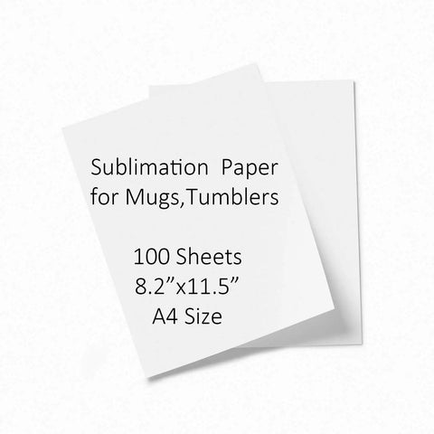 Sublimation Heat Transfer Paper 8.2 By 11.5 Inch A4 Size 100 Sheets Pack For Mugs Tumblers Water Bottles T Shirts And Bags