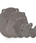 Five Pack AR500 Steel Gong Targets Set For Range Training, laser cut raw steel swing paddles in three to ten inch diameters