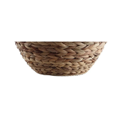 Natural Water Hyacinth Farmhouse Basket Table Lamp 24.5 Inch With Light Gray Linen Shade For Cozy Coastal Vibes detail