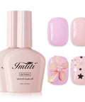 HEMA Free Gel Nail Polish Set With Milky Pink And Pastel Pink, Two 10ml Bottles, UV LED Soak Off Kit, Long Lasting Up To 28 Days