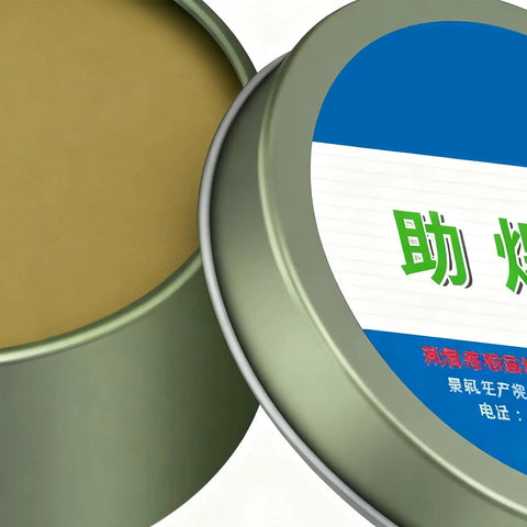 Open tin of 100G No Clean Flux Paste For Soldering And Electronics Repair Pro Grade Easy To Use Flux Cream With Non Corrosive Formula
