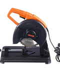 7 1/4 Inch Metal Chop Saw With 1200W Motor, 4000 RPM, stainless steel cold cut blade, adjustable cutting angle, side view