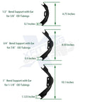 Diagram of Heavy Duty Reinforced Plastic PEX Bend Support For Three Eighths To One Half Inch Tubing With Nail Tab Easy Install Reusable