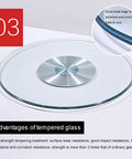 Heavy Duty Tempered Glass Lazy Susan Turntable For Dining Table 39 Inch with polished duck beak edge and aluminum base.