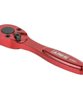 One Quarter Inch Drive Seventy Two Tooth Micro Ratcheting Bit Driver With Anodized Aluminum Build, red, small, lightweight.