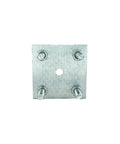 Mounting plate for Beefy Square U-Bolt Kit For 2x2 Boat Trailer Axles, showing bolt holes and corrosion-resistant material.