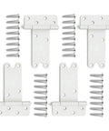 Badass 6 Inch Gate Hinges With 280 Pound Capacity Matte White Finish 4 Pack Heavy Duty T Strap Barn Door Hardware for wooden fences and screws.