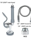Commercial Sink Sprayer Valve With 44 Inch Hose Replacement Kit For Heavy Duty Restaurants And Professional Kitchen Sinks