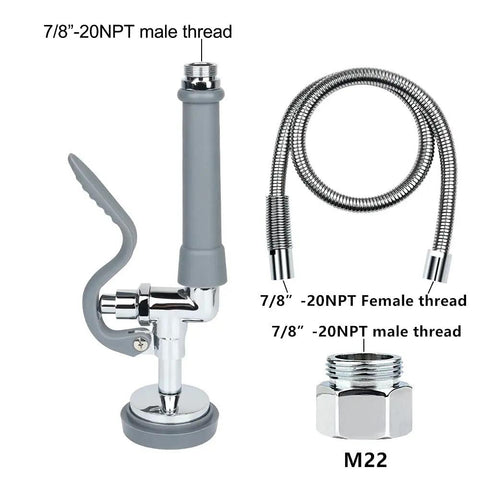 Commercial Sink Sprayer Valve With 44 Inch Hose Replacement Kit For Heavy Duty Restaurants And Professional Kitchen Sinks