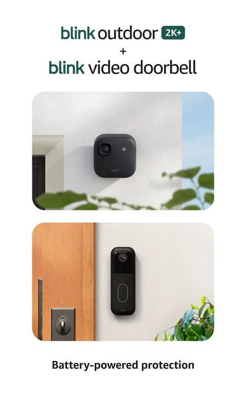 Top Tier Wireless Home Security Bundle With Crisp 2K Plus Outdoor Camera And Reliable Video Doorbell on a wall.
