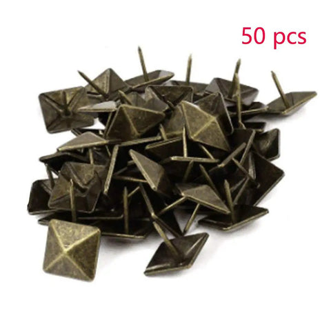 Badass Bronze Upholstery Tacks 50 Pack Square Head Bubble Nails For Furniture Crafting Decorative Thumb Tacks With Vintage Polish.