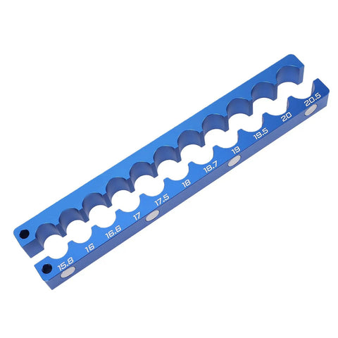 Must-Have Bicycle Fork Hub Clamp With CNC Milled Aluminum Alloy Axle Spindle Vise Insert, blue size measuring tool for bike maintenance.