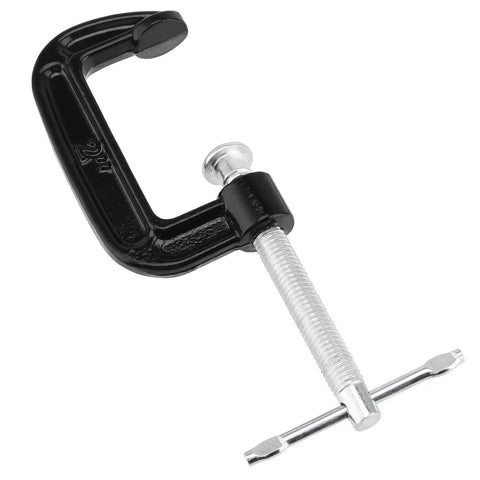Fifteen Piece 2 Inch G Clamp Set Black Metal C Clamps With 50mm Jaw Opening For Woodworking Metalworking And Assembly Projects Great For Welding And Fastening Heavy Duty Cast Iron Frame Delivers Strong Grip And Smooth Clamping, black cast iron G clamp with screw handle
