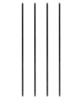 Half Inch Black Pipe Nipple 48 Inch Pack of 4 for DIY Vintage Furniture Build, showing four standing black iron pipes