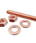 Built To Last M8 Copper Thread Rod Set With Hex Nuts And Flat Washers 2 Rods C11000 Red Copper 8mm Thread 50mm Length Apiece Full Threaded Hardware Kit For Quick Projects